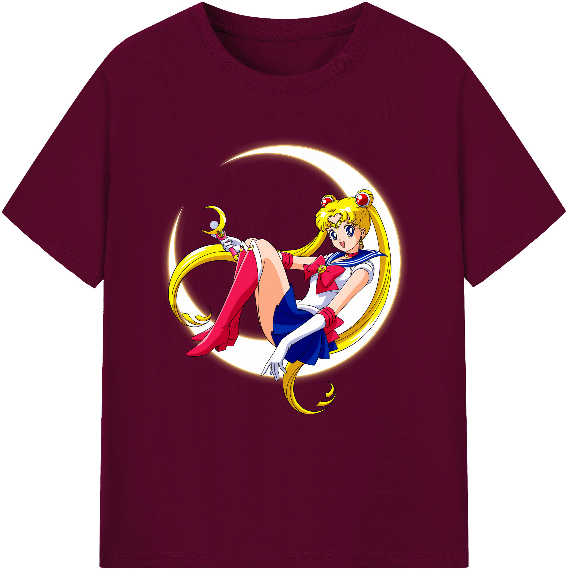（画像用） 美少女戦士セーラームーン 月野 うさぎ つきの うさぎ Sailor Moon Tsukino Usagi レディースカジュアルプリントTシャツ（綿100％）